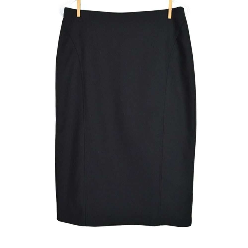 ELIE. ELIE TAHARI BLACK COTTON STRETCH PENCIL SKIRT